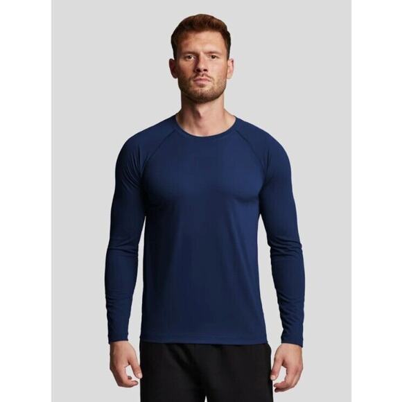 Fioboc Shirt Mens Large PerformancePro Active Crew Neck Long Sleeve Tee Blue NEW - Picture 13 of 16